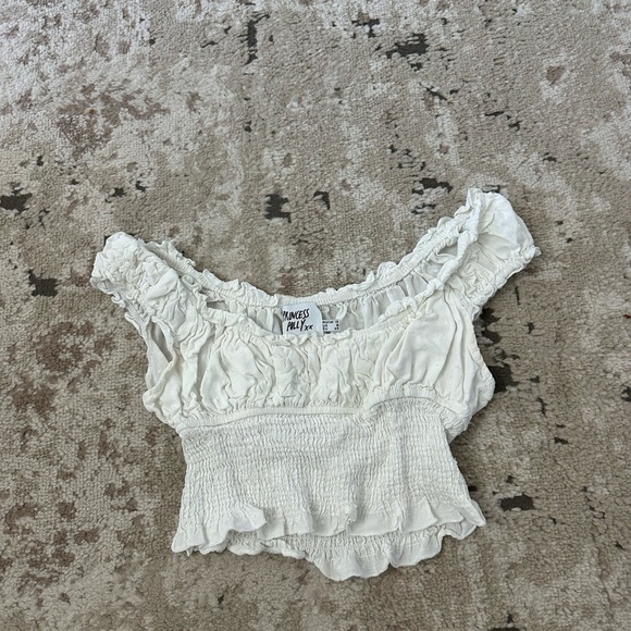 Princess Polly Love Galore White Smocked Crop Top | Size 8 - Picture 4 of 6